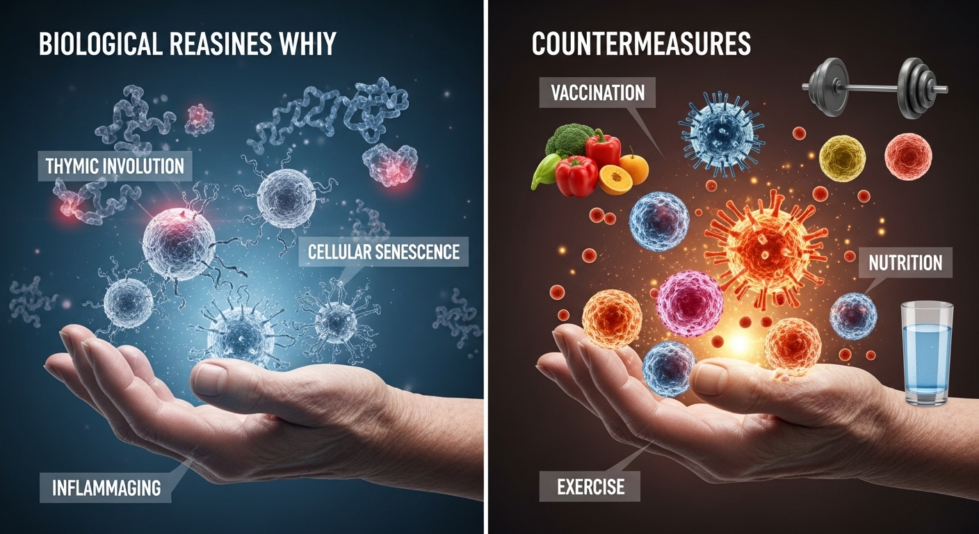 나이가 들수록 면역력이 떨어지는 생물학적 이유와 대응책