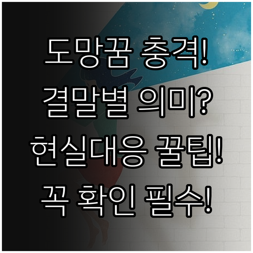 도망치는 꿈의 결말별 의미와 현실 대..