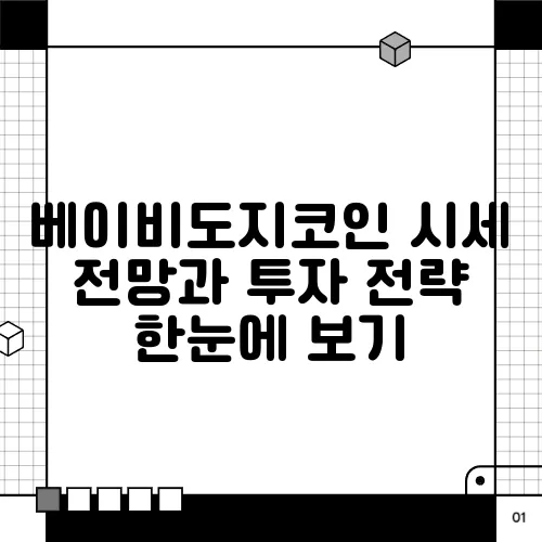 베이비도지코인 시세 전망과 투자 전략 한눈에 보기