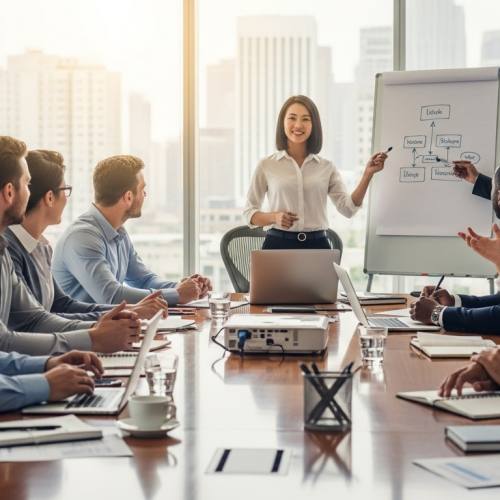 회의하는 사진으로 거버넌스를 예시하는 사진