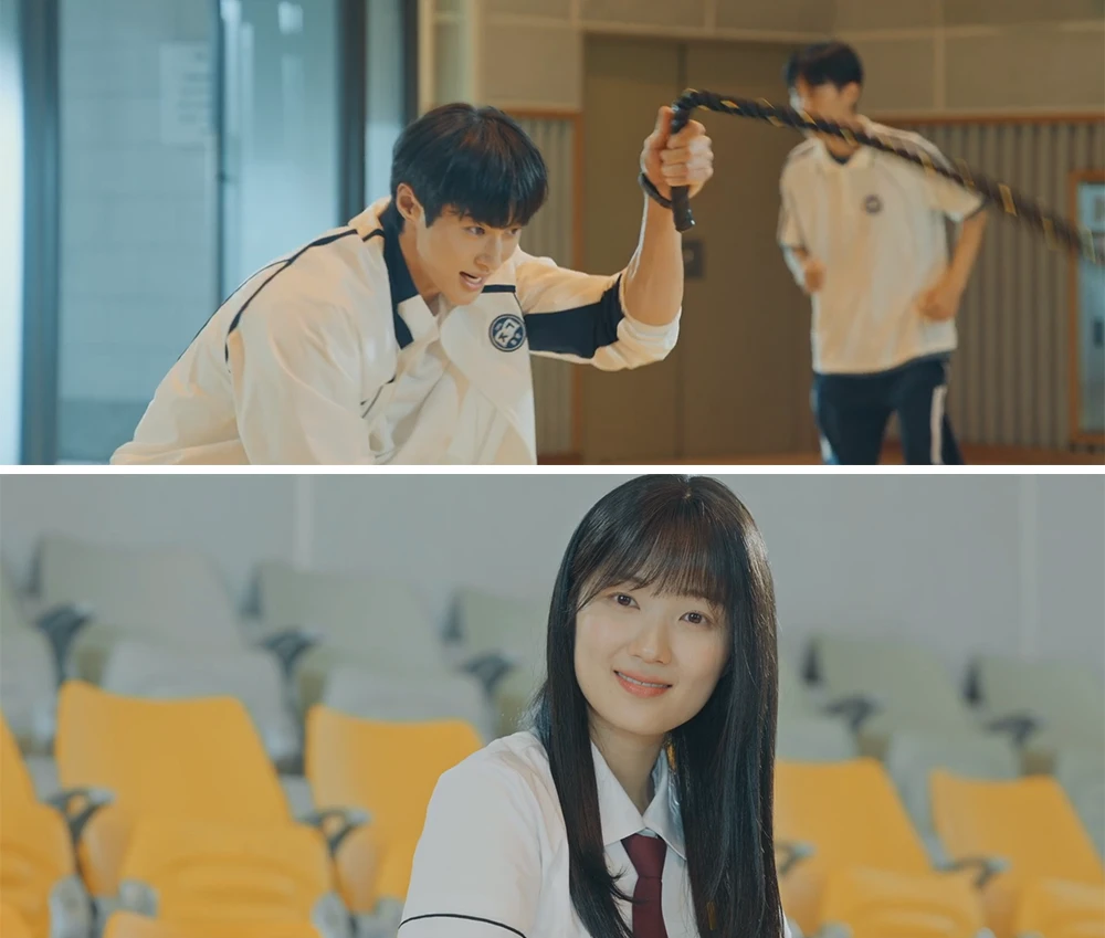 체육관에서-선재-운동하는-모습-지켜보는-솔이