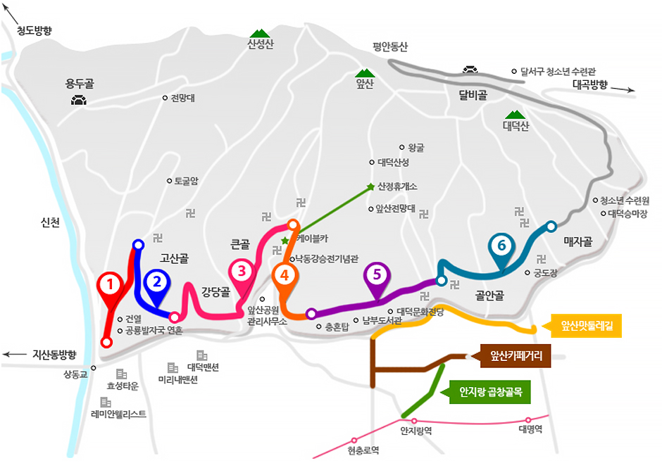 대구 앞산 순환도로 산책길