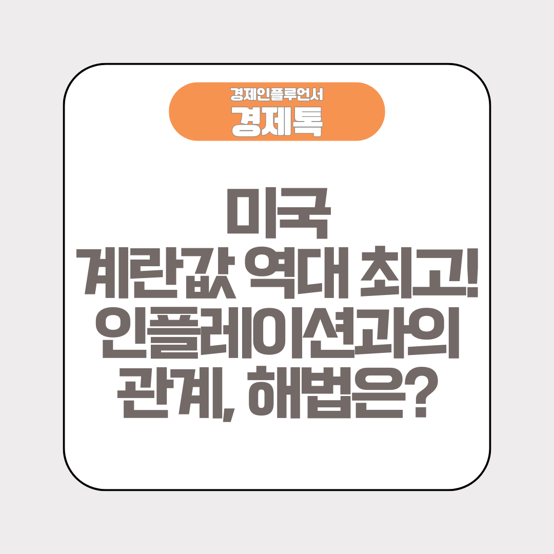 미국 계란값 역대 최고! 인플레이션과의 관계, 해법은?