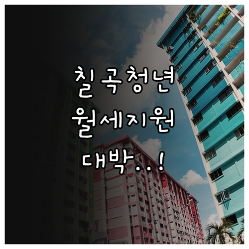 칠곡군 청년 월세 지원 사업 지원 금..