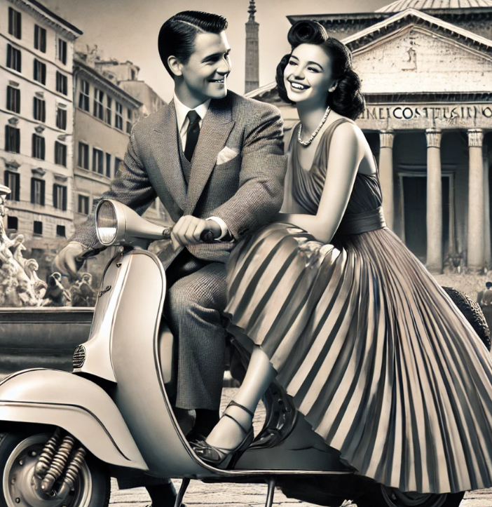 영화 로마의 휴일 관련 AI이미지 첨부