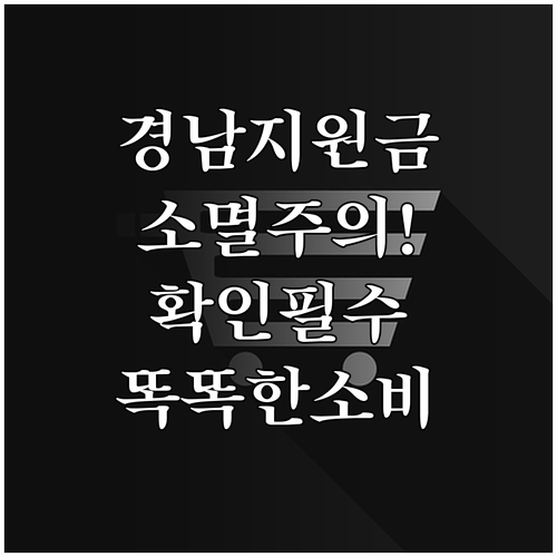 경남 생활지원금 유효기간 확인과 슬기..