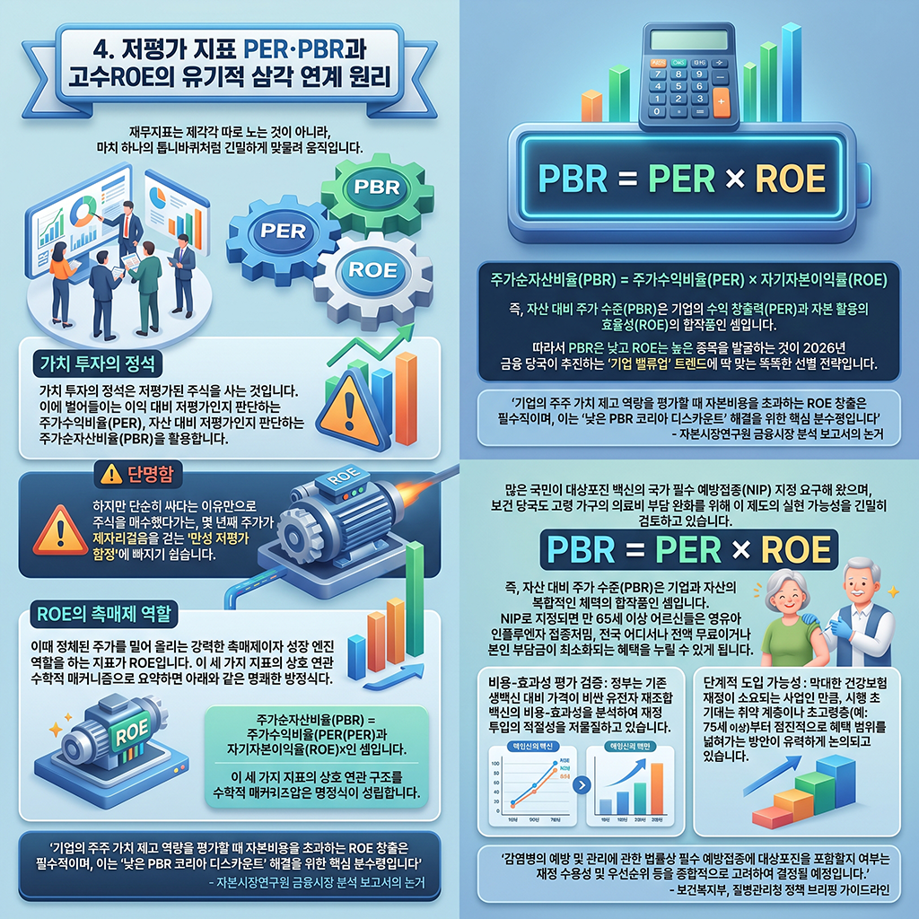 저평가 지표 PER&middot;PBR과 고수익 지표 ROE의 유기적 삼각 연동 원리