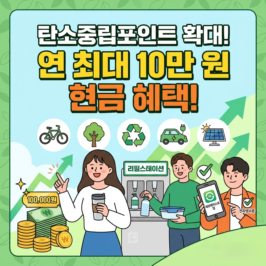 탄소중립포인트 확대 개편 가이드 연 최대 10만 원 현금 혜택 받는 법