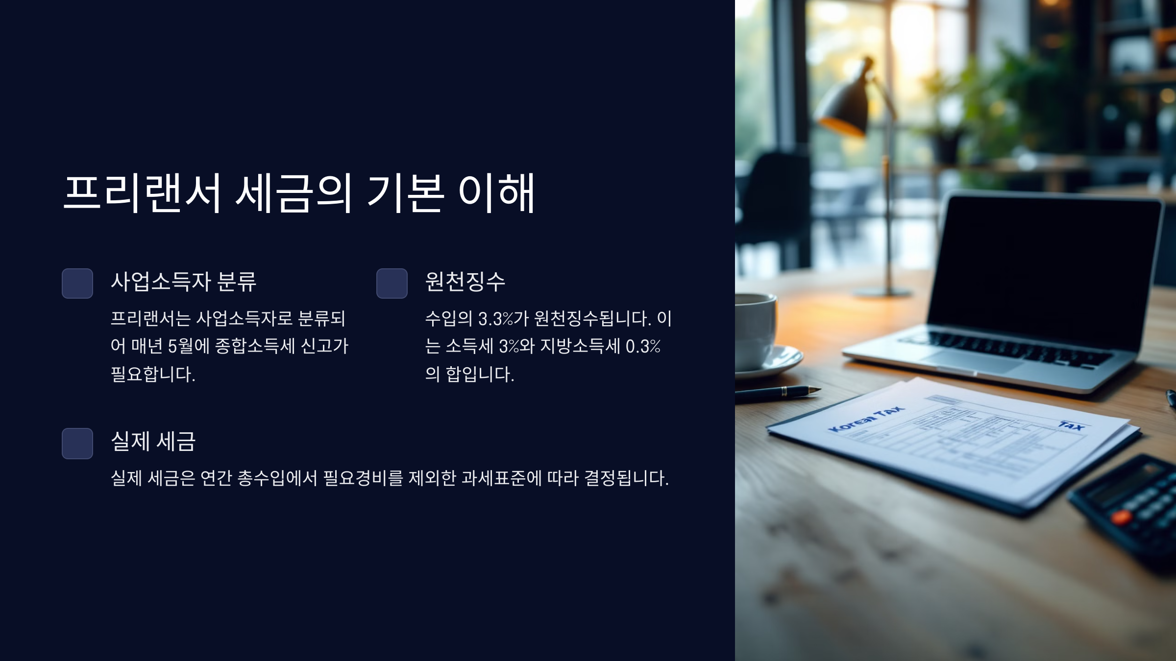 프리랜서 세금의 기본 이해
