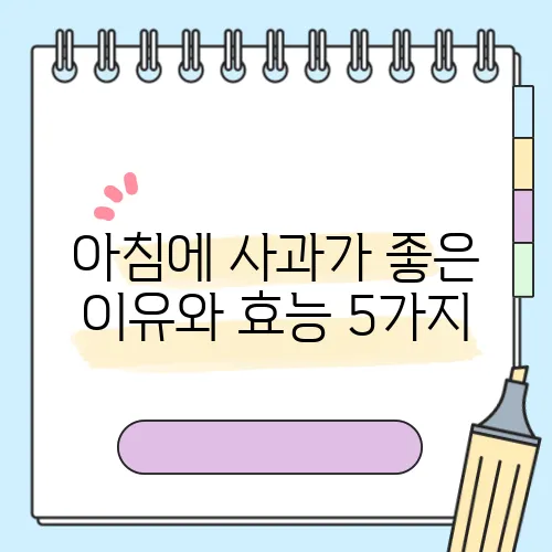 아침에 사과가 좋은 이유와 효능 5가지