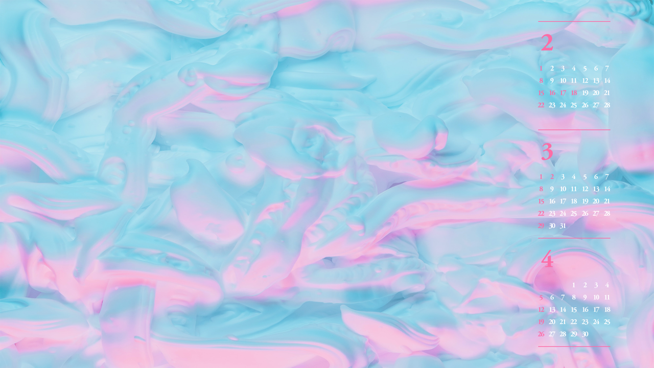 08 핑크 추상 B - 2026년3월 달력배경화면