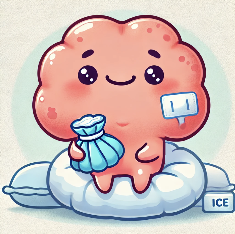 치질을 귀엽게 표현한 사진