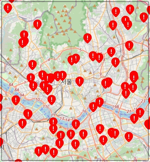딥페이크 피해학교 지도 학교 조회하기 제보하기
