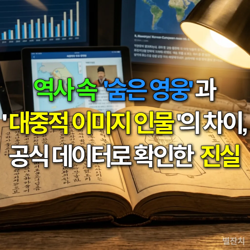 오래된 한국 역사책과 현대적인 데이터 화면이 함께 있는 모습