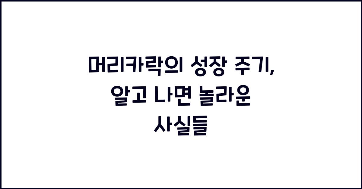 머리카락의 성장 주기