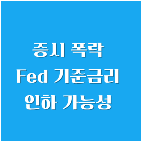 증시 폭락 Fed 기준금리 인하 가능성