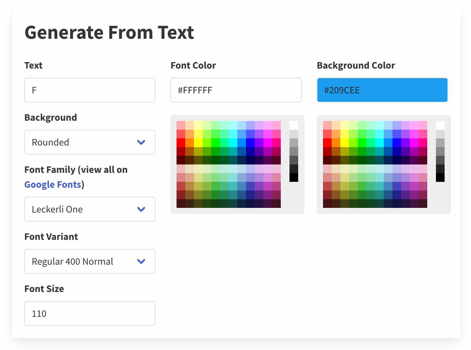 Generate favicon from a text