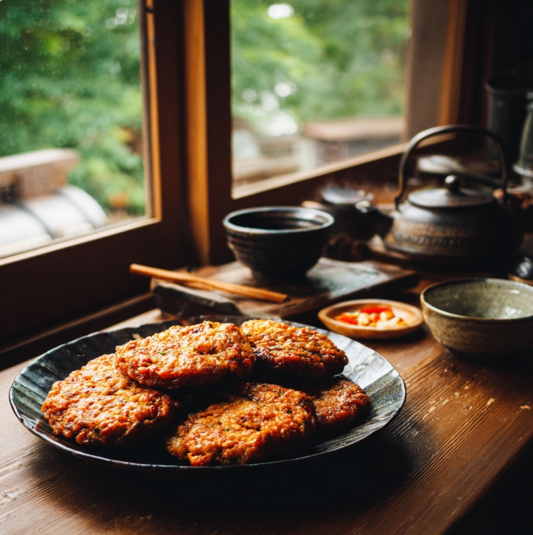 동그랑땡을 준비한 식탁