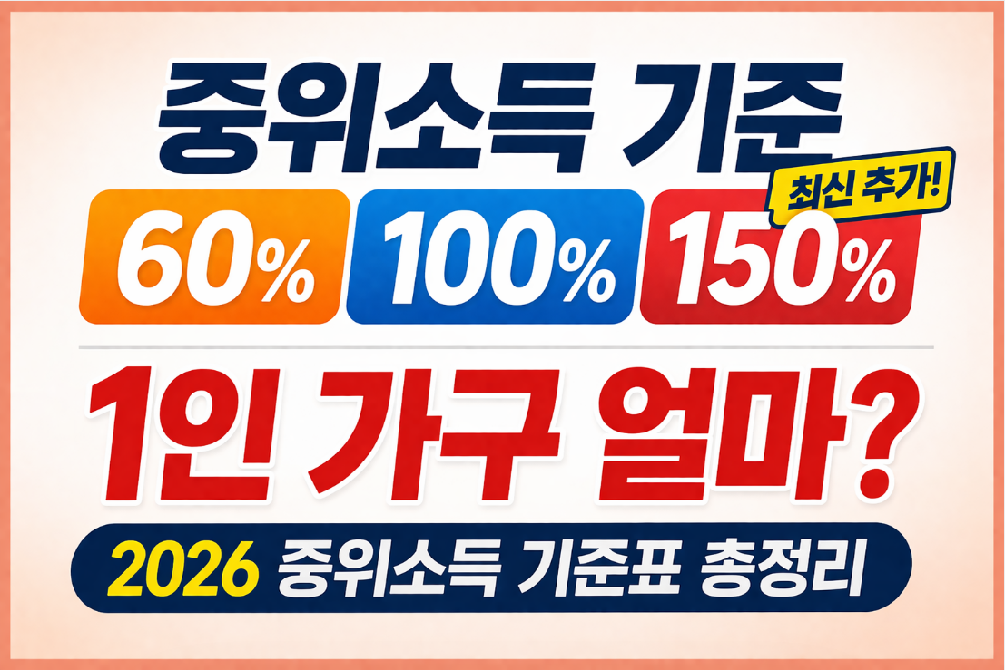2026 중위소득 기준표 정리