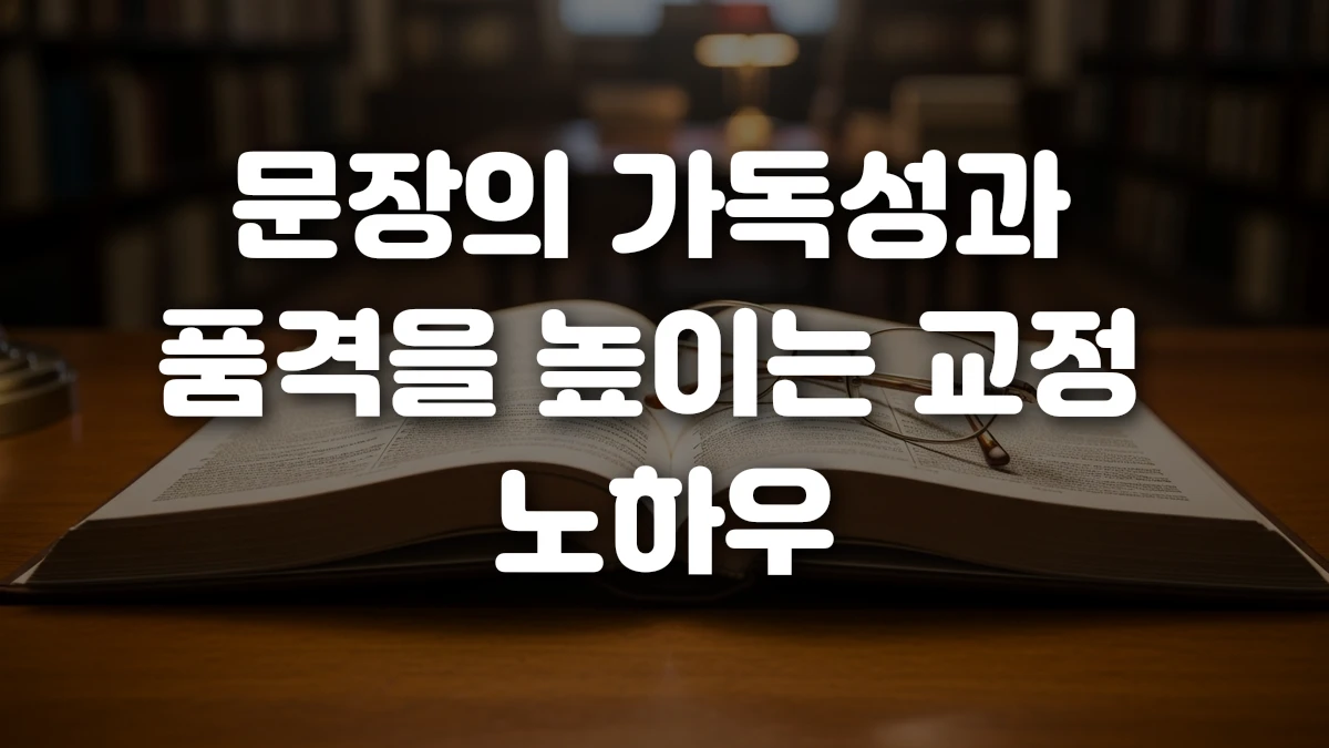 문장의 가독성과 품격을 높이는 교정 노하우