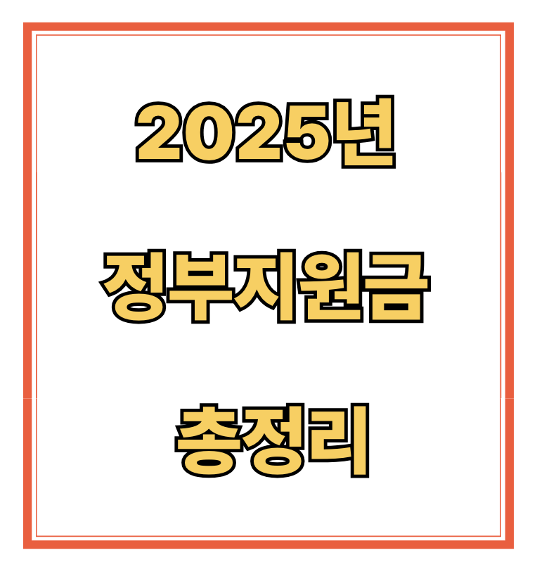 2025년 정부지원금 총정리
