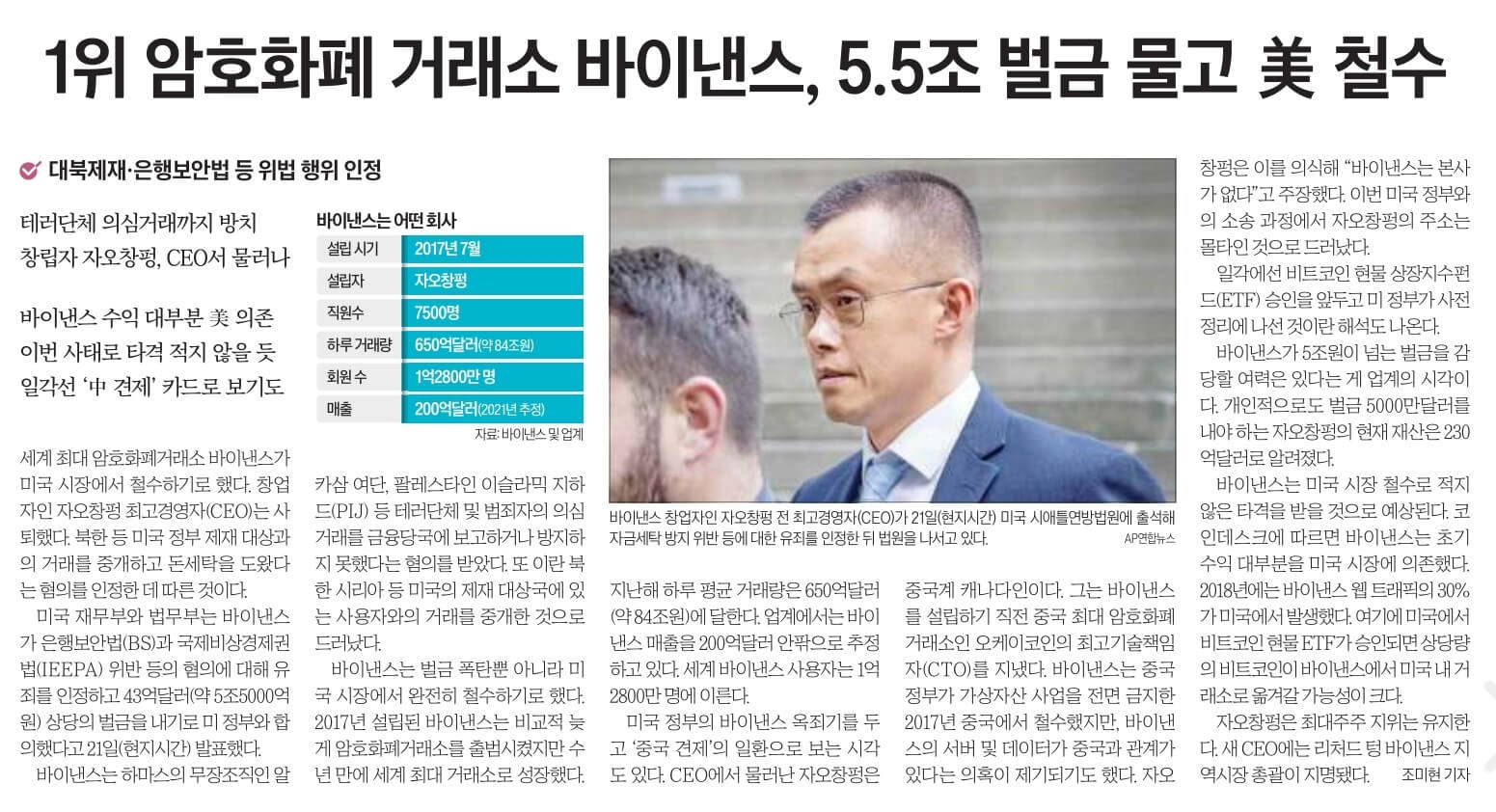 11월 23일 목 신문스크랩