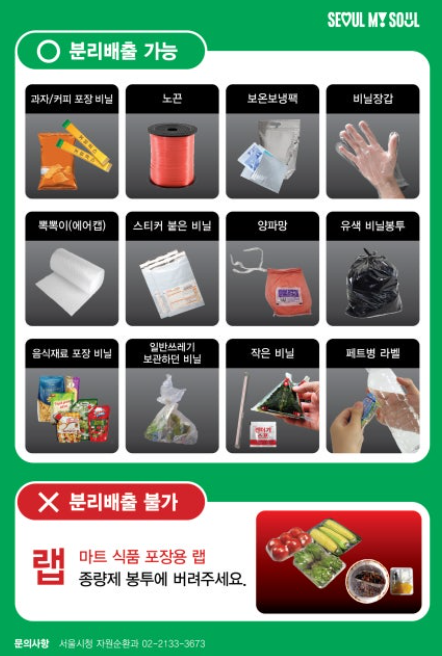 분리배출 가능 품목