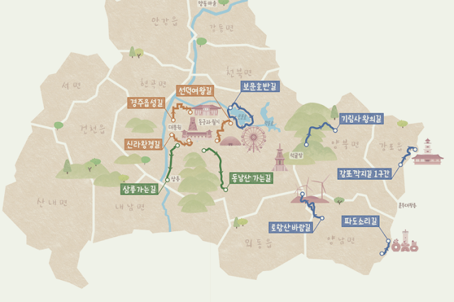 경주둘레길 지도