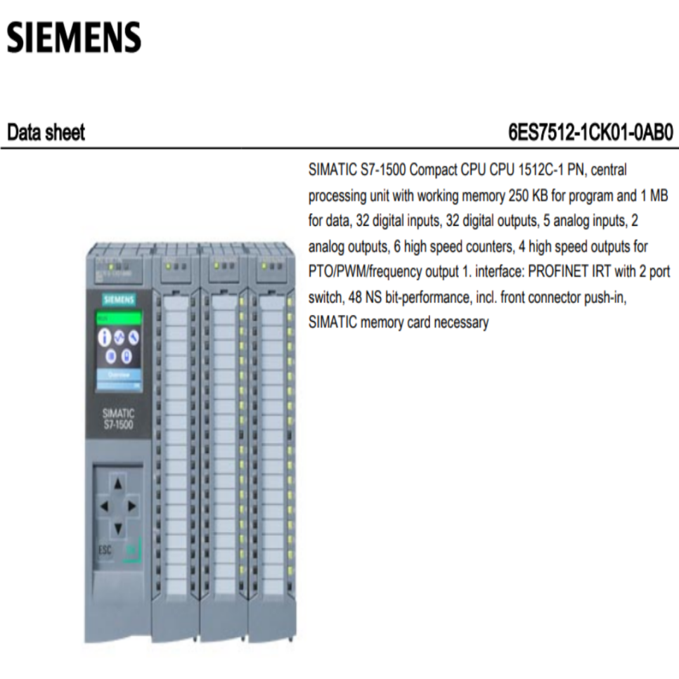 지멘스(SIEMENS) PLC Simatic S7-1500 6ES7 512-1CK01-0AB0 메뉴얼 다운로드