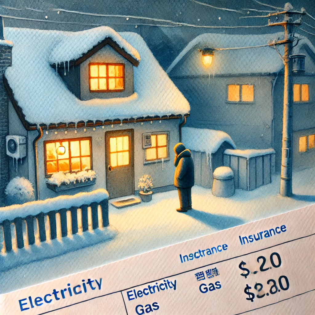 A quiet Korean winter neighborhood image