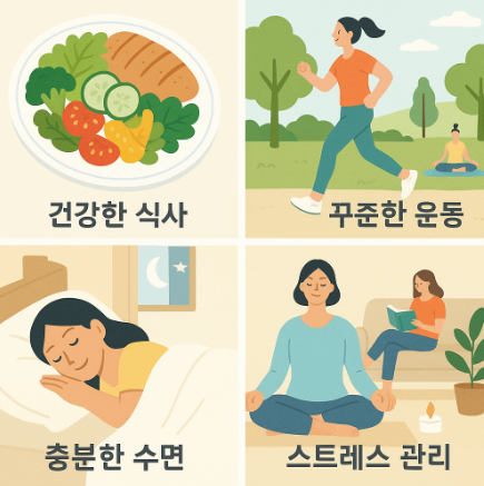 건강한 생활습관을 실천하는 다양한 모습