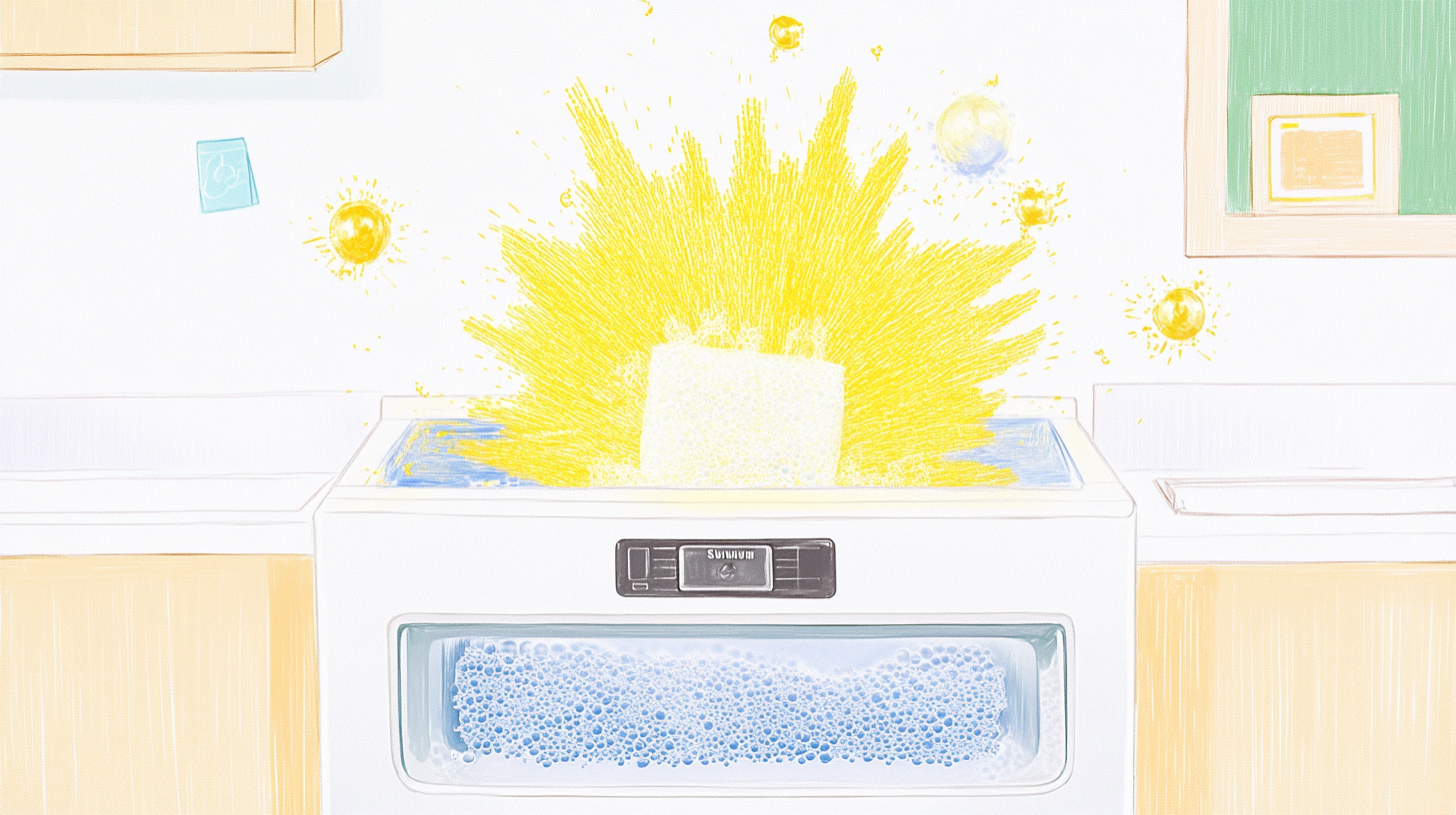 세탁물 손상을 최소화하는 삼성의 특별한 버블 워시 기술을 보여주는 상세 이미지