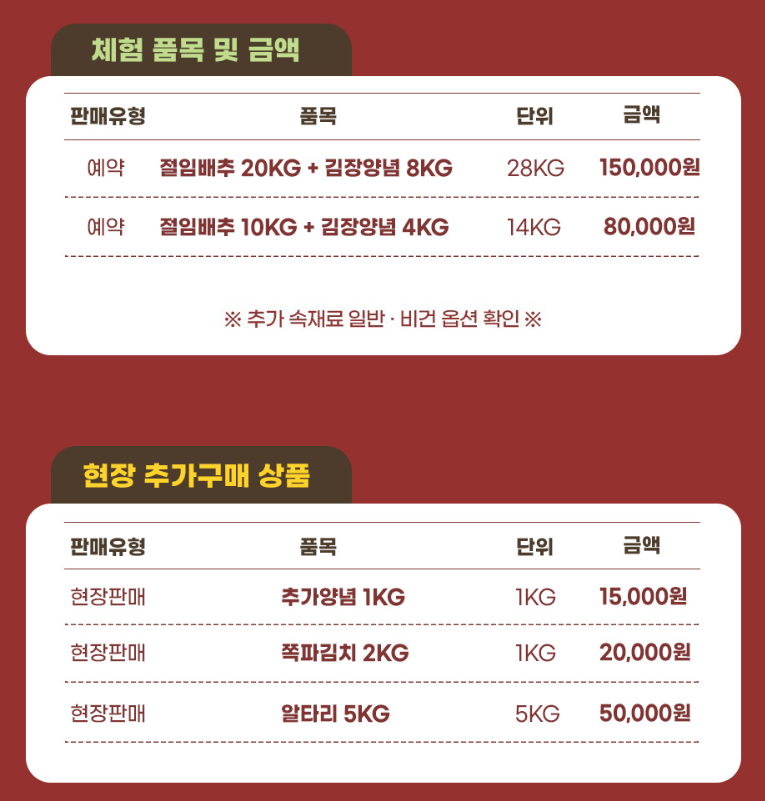 마을김장체험