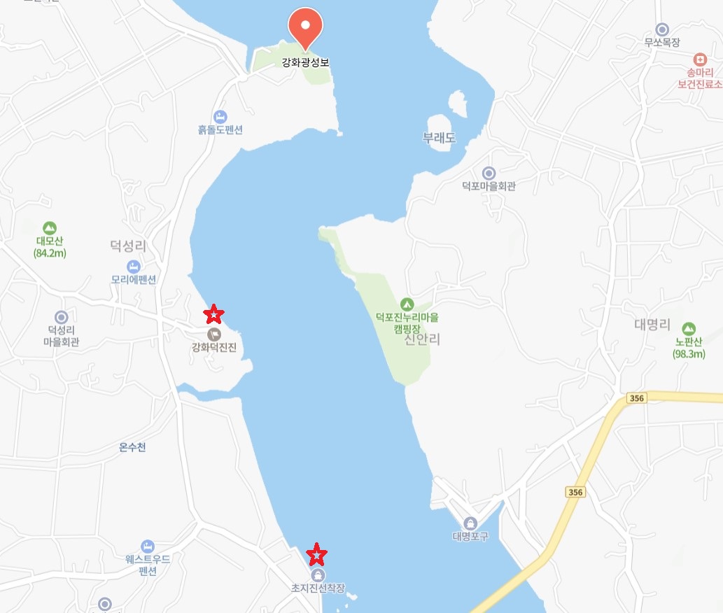 초지진-덕진진-광성보-위치
