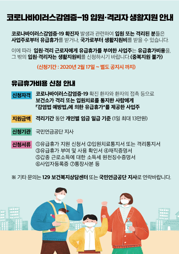 코로나19 유급휴가비용 안내문