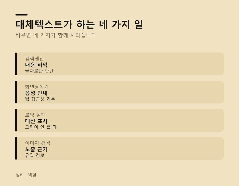 대체텍스트가 하는 네 가지 일