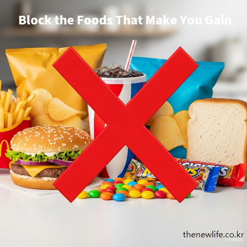 Blocking high-calorie junk foods like soda, burgers, chips, and sweets to succeed in an easy way to lose weight