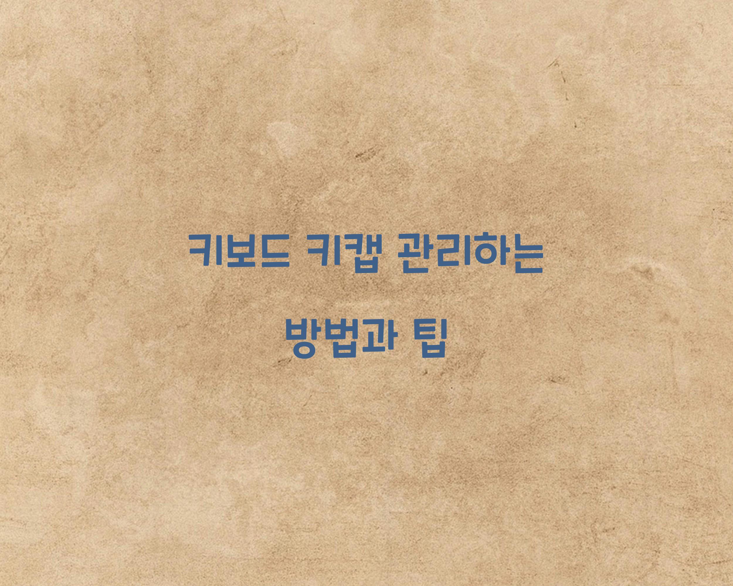 키보드 키캡 관리하는 방법