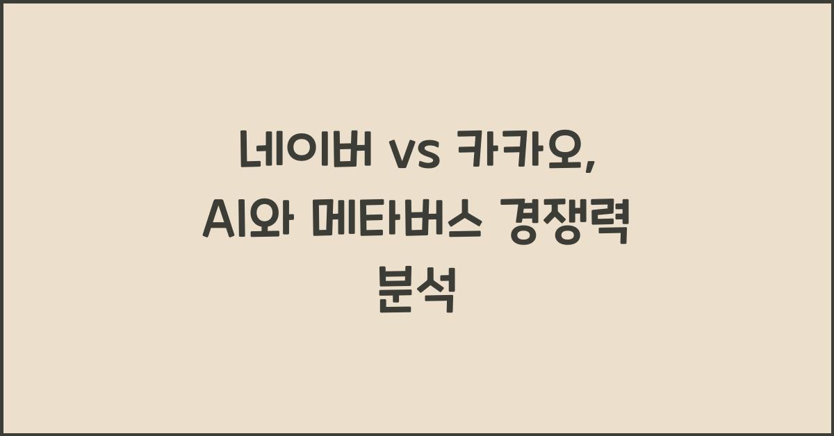 네이버 vs 카카오, AI 기술력과 메타버스 사업 경쟁력 비교