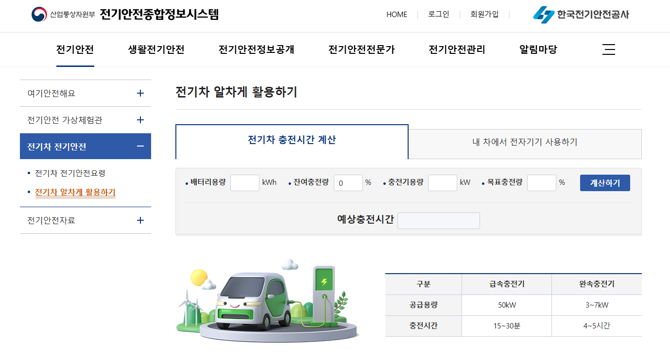전기차 충전시간 계산하기