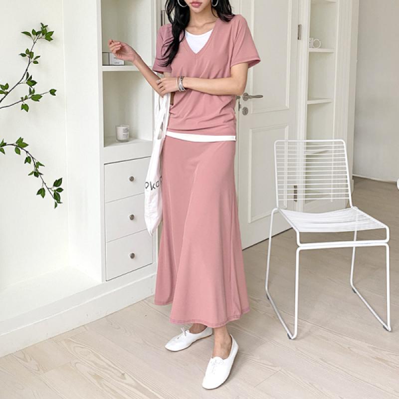 SC 앨란 플레어 반팔 투피스 세트