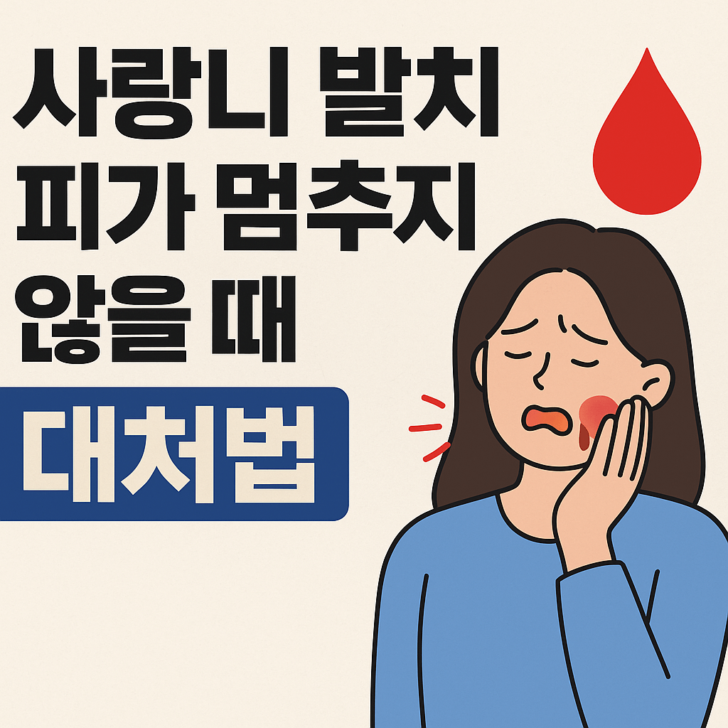 사랑니 발치 피가 멈추지 않을때