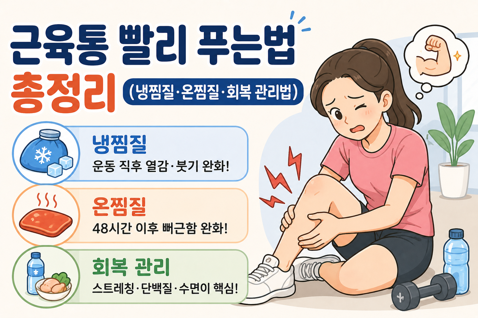 근육통 빨리 푸는법 총정리 (냉찜질·온찜질·회복 관리법) -사진-