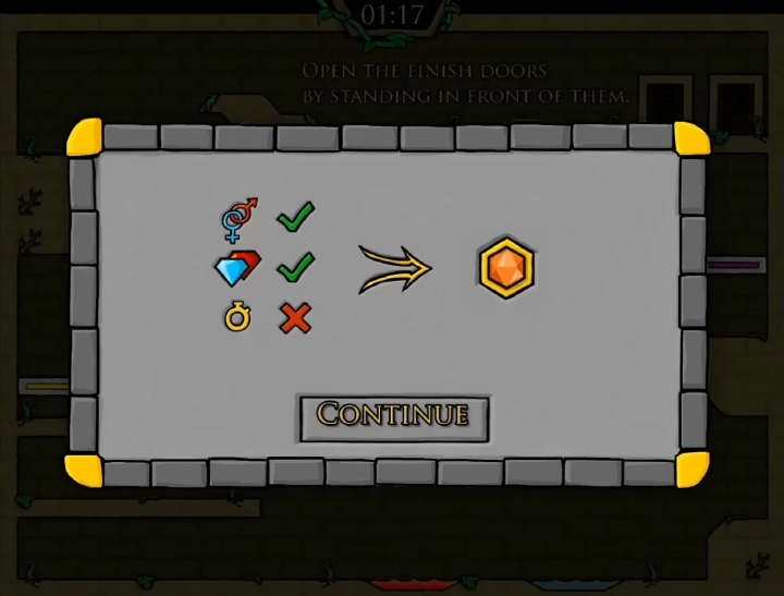 파이어보이-앤-워터걸-포레스트템플-종료-화면