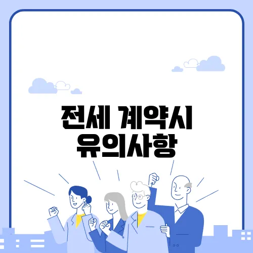 전세 계약시 유의사항