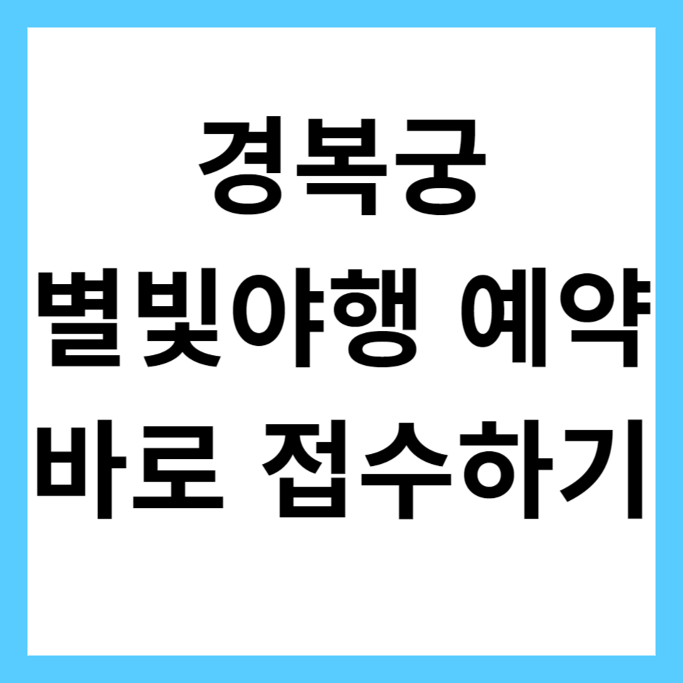 경복궁 별빛야행 예약