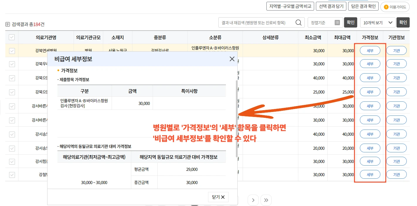 건강보험심사평가원 비급여항목