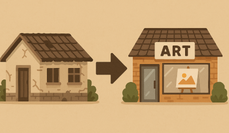 빈집 활용 예술공간을 표현