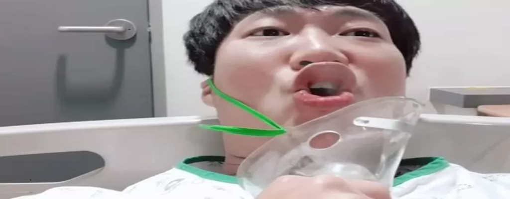 산소마스크를-착용하려는-유정호