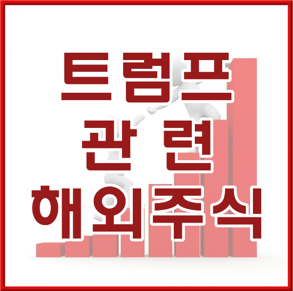 붉은테두리 안 흰바탕 안 흰테두리 붉은글씨 트럼프 관련 해외주식